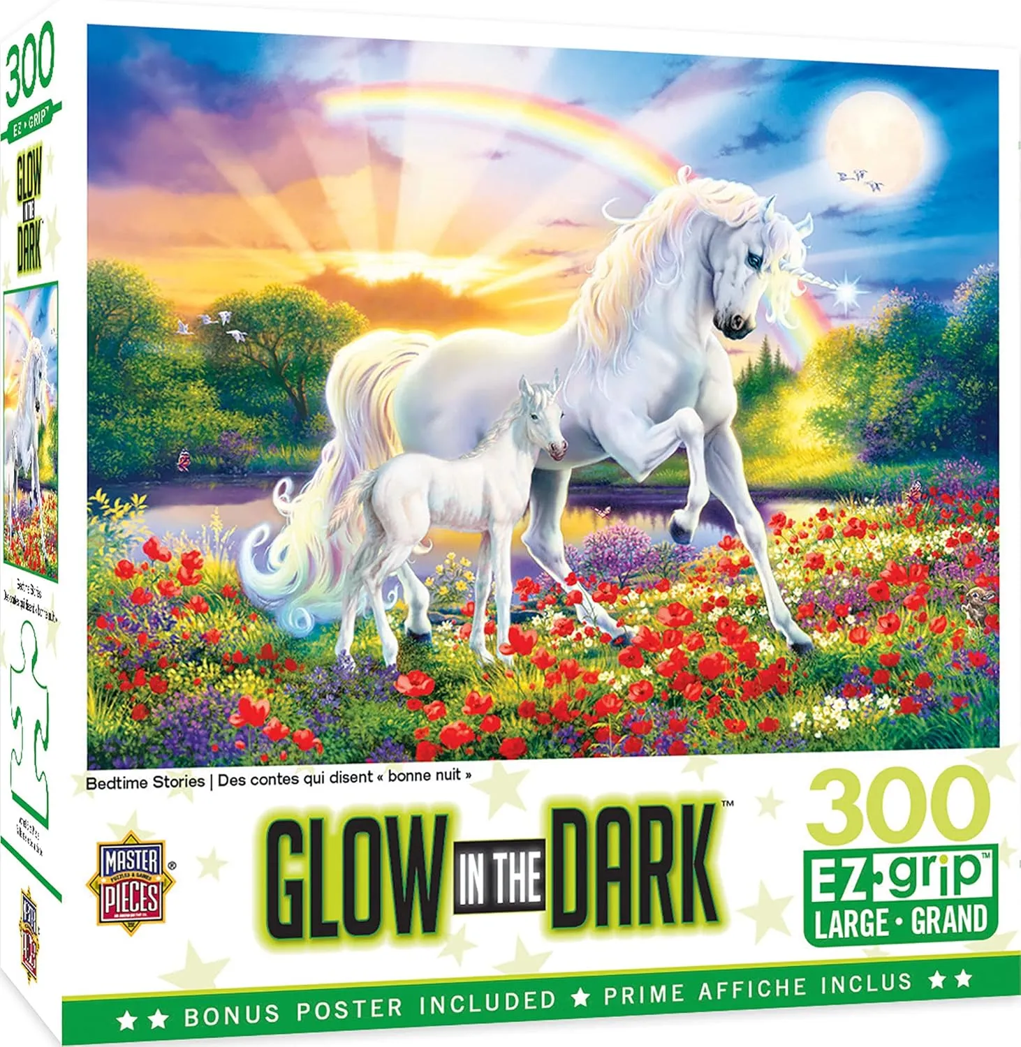 in the Dark$ Bedtime Stories$ Activity Fun for Adults$ Seniors$ Family$ Kids$ 18" x 24 MasterPieces - 300 Piece mad stardom transform terylene usefully position Jigsaw Puzzle with Large EZ Grip Shapes$ Glows 