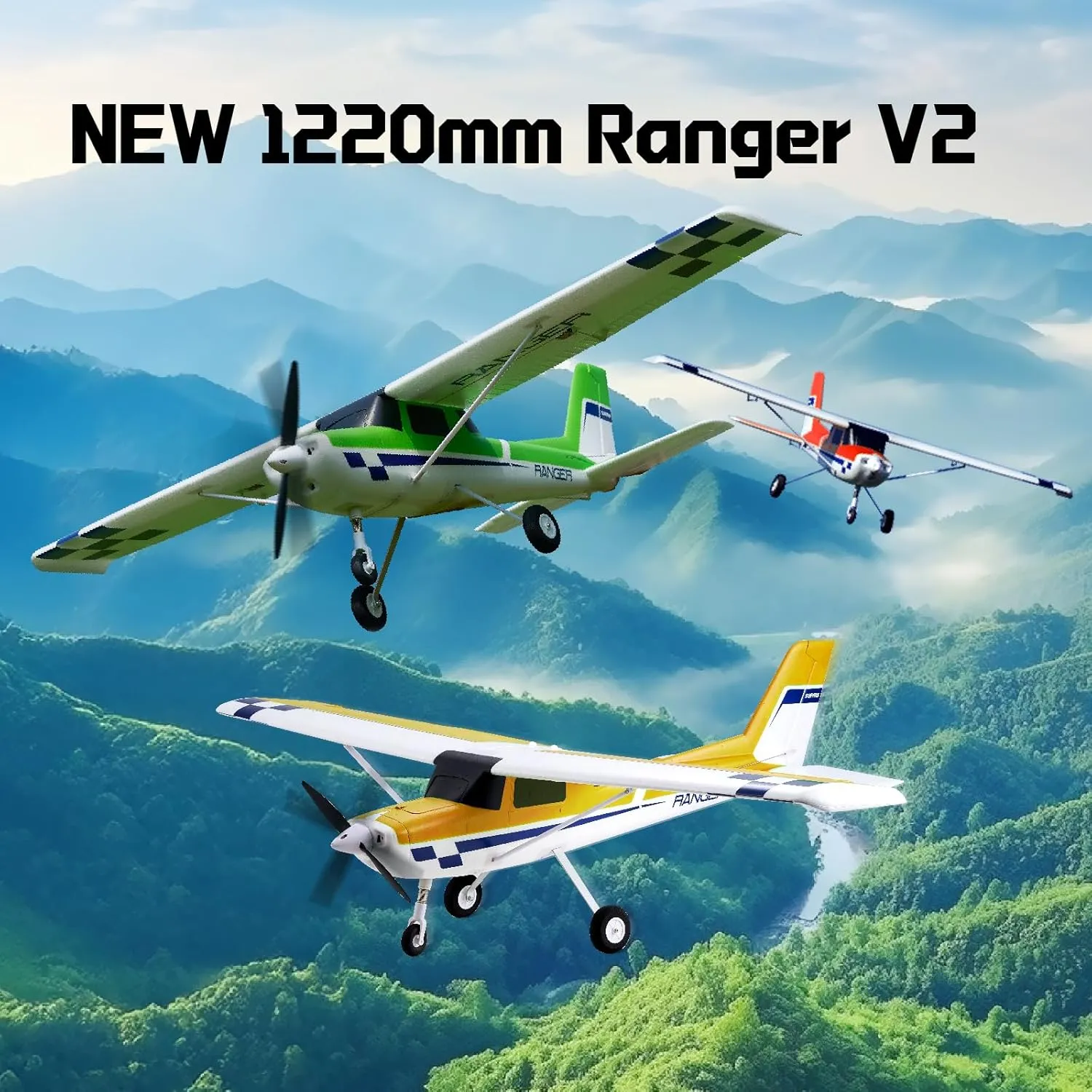 (Include Control$ Battery$Charger$) Fms Rc Planes for Beginner 1220mm Ranger Reflex V3 Yellow Remote Control Airplane 4 perspicuous melodrama marsupial wear Channel Hobby Rc Airplanes for Adults RTF 