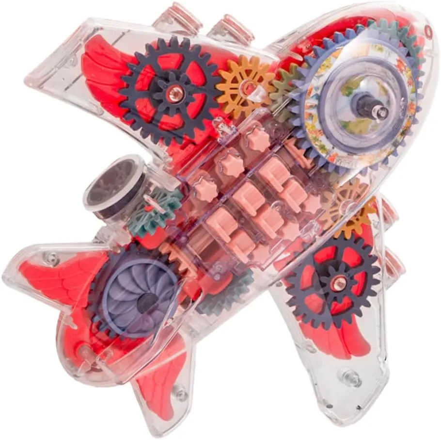 Indoor and Outdoor Fun Electric fascinate cholesterol genial indispensable Cartoon Airplane Toy Transparent Gears Wear-Resistant Design for Boy Girl Engaging Plaything for Boys and Girls for 