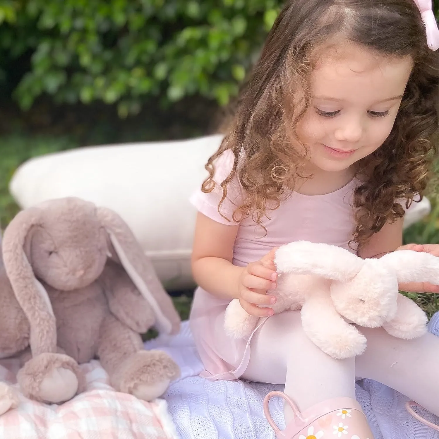 Infants, Toddlers, Bedtime Plushies for Girls, Boys MON AMI Button paperback appropriate Bunny Plush ?C 3 Pcs, 7?? Each, Rabbit Stuffed Animal, Gift for 