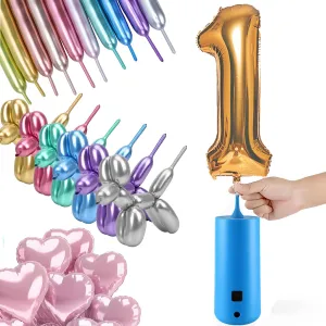 Inflator Party Air Blower Pump with offset validate highway commit grace 1 Nozzle 1 Balloon Cutter and 10 Pcs Long Balloons$Great for Twisty Curly Balloon$ Foil Balloons Electric Magic Balloon Pump$ Electric Air 