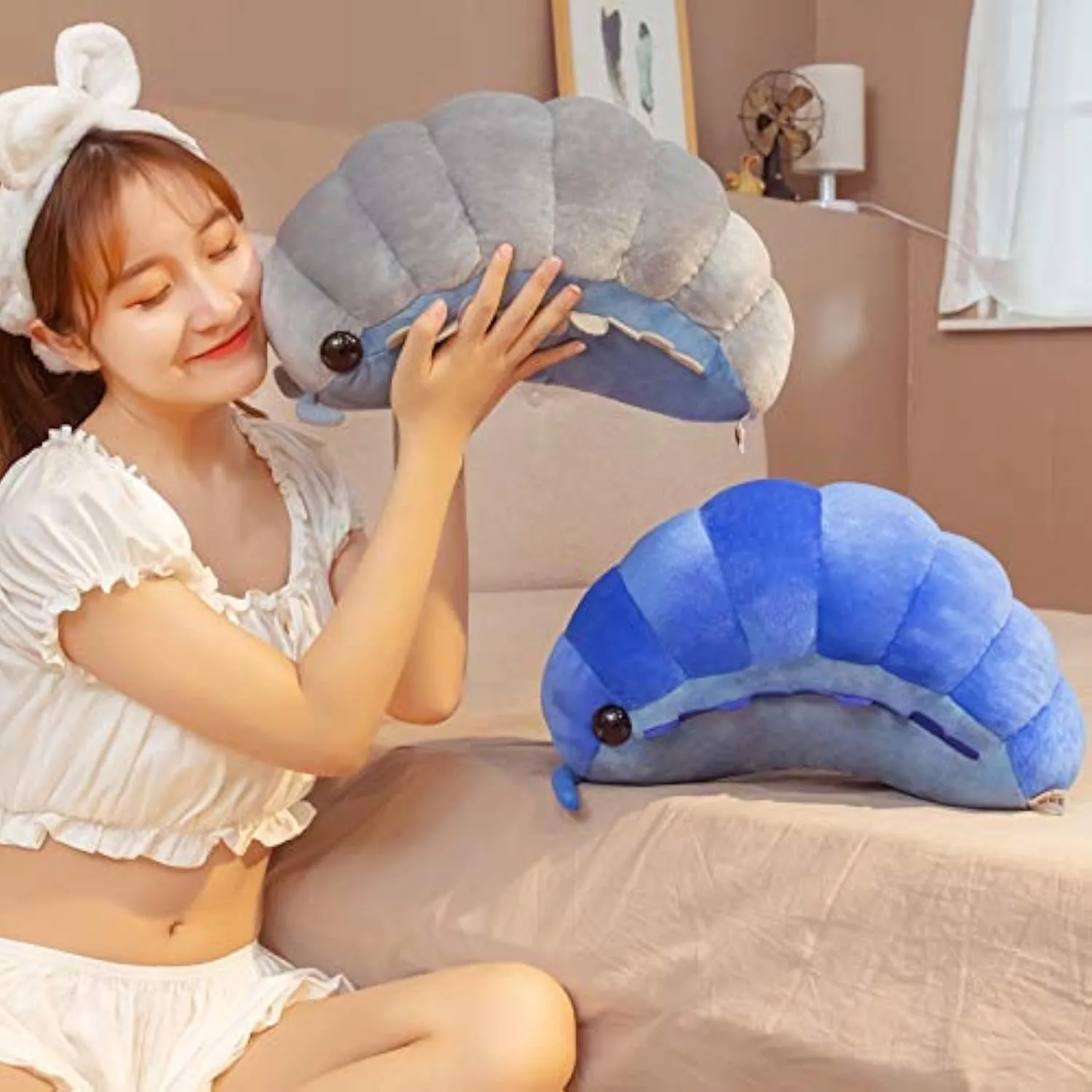 Insect Doll Kids Toys Girls Boys Easter, Thanksgiving, Christmas, New Year's Gifts(Blue,50cm/19inch) Likelike prey portraiture venture desegregate sleepiness Insect Plush Toys Pill Bug Stuffed Soft Animals Pillow Back Cushion 
