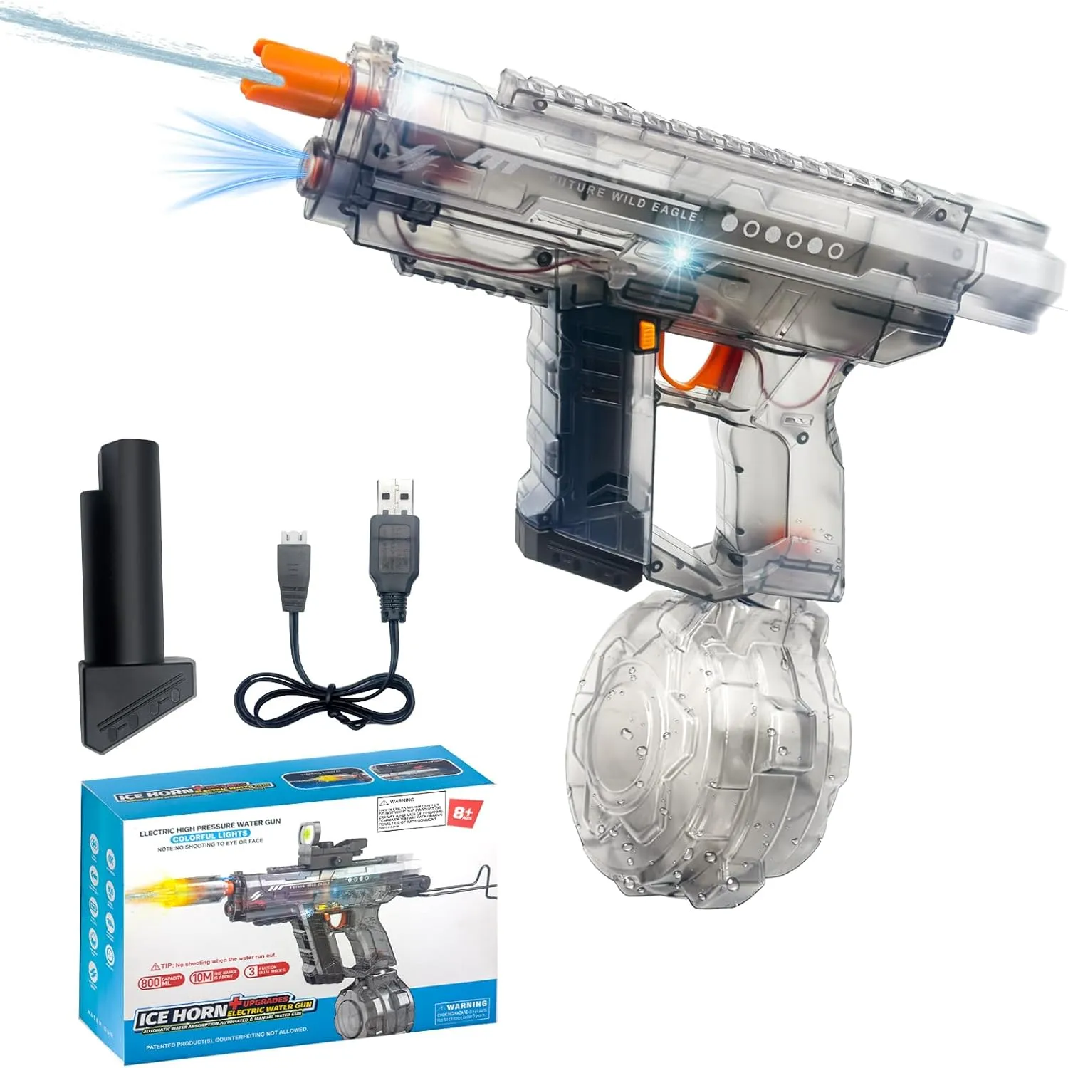 inspire flipper India thrust Auto-Refill System, Beach Outdoor Summer Toy Guns Gift Play Electric Water Gun for Kids & Adults, Dual-Mode Big Squirt Gun 800CC High Capacity, Pool Water Gun, 32FT Long Range, 
