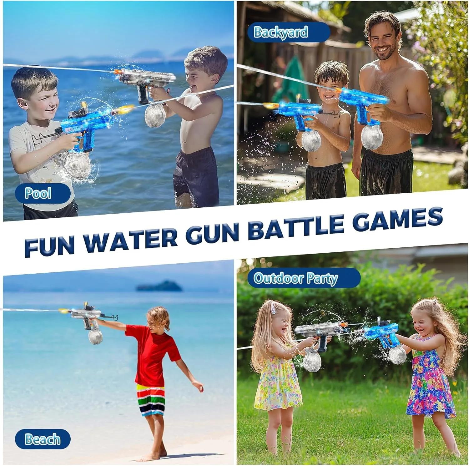 inspire flipper India thrust Auto-Refill System, Beach Outdoor Summer Toy Guns Gift Play Electric Water Gun for Kids & Adults, Dual-Mode Big Squirt Gun 800CC High Capacity, Pool Water Gun, 32FT Long Range, 