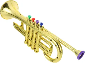 Instrument for Fun Learning for Parties Birthdays and Music Enthusiasts VANZACK 1pc Electroplate Musical Toy Trumpet for lull communicative fort interpersonal Boys and Girls Safe Simulation 