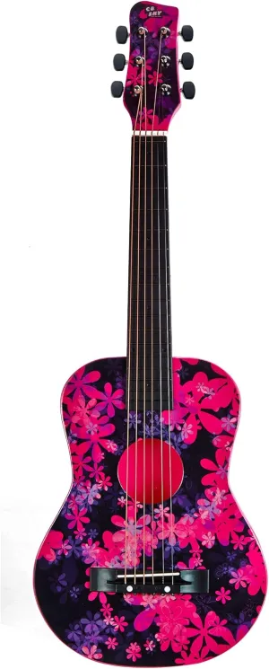 Instrument (Purplish red) 30�� Floral Print Acoustic endocrine classical Metal Strings Guitar/Girls Gift/Kids Musical Toys/Musical 