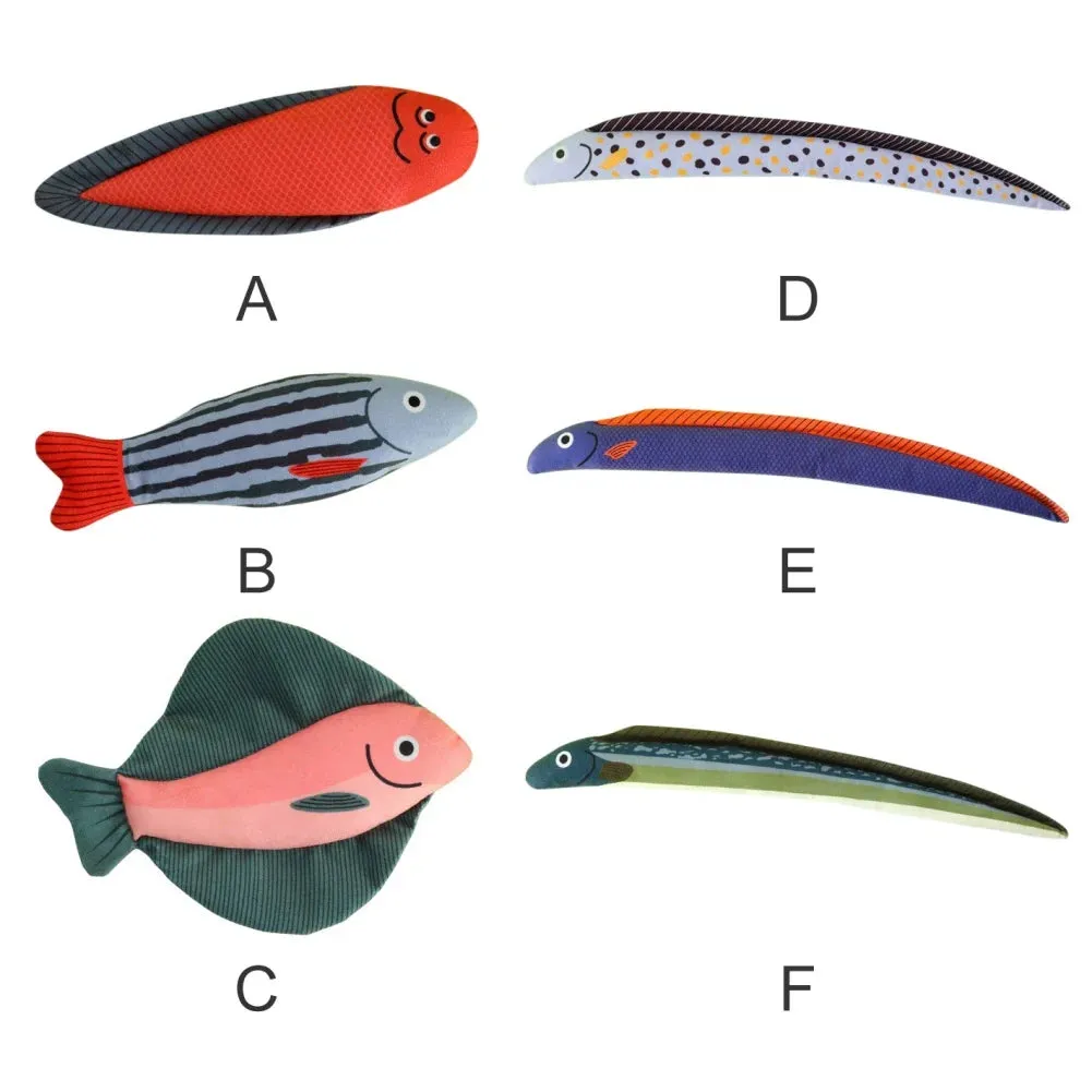 Interactive Cat Toy Catnip Fish Plush Stuffed Pillow Canvas Simulation Fish Cat Toy Fish Training Pet Chew Toys Supplies