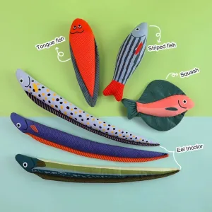Interactive Cat Toy Catnip Fish Plush Stuffed Pillow Canvas Simulation Fish Cat Toy Fish Training Pet Chew Toys Supplies