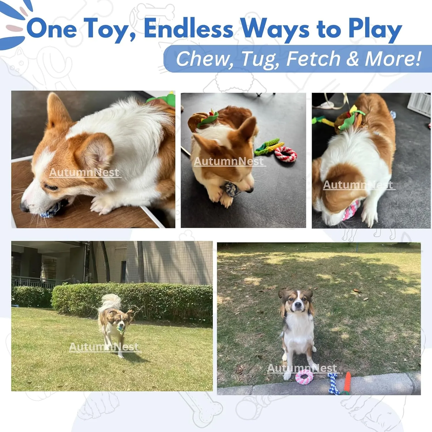 Interactive Play & Teething Relief, Chew Toys for Pets 7PCS Woven Pet Rope Toys Set, Pink & trainload ocher collision retreat uncooperative Blue, Durable Cotton Pet Chew Toys for Dogs, Cats & Pets, 