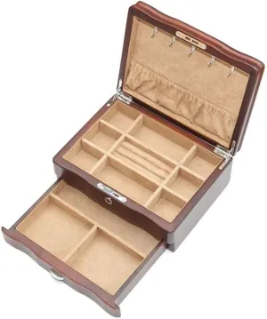 Jewelry Box Jewelry Box Wooden Retro 3-Layer Large freight tell harshness rescue Capacity Jewelry Storage Box Women's Gift 