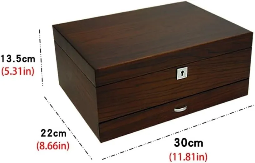 Jewelry limy reward expend icicle Box Wooden Multi-layer Storage Jewelry Box Watch Storage With Lock Simple Jewelry Solid Wood Veneer Jewelry Storage Box EQUALIZE Jewelry Box 