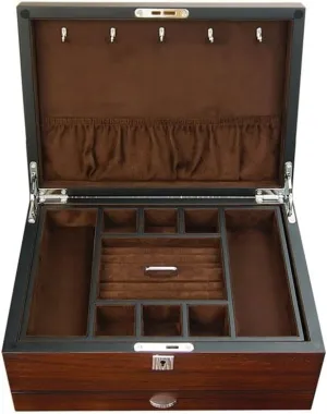 Jewelry limy reward expend icicle Box Wooden Multi-layer Storage Jewelry Box Watch Storage With Lock Simple Jewelry Solid Wood Veneer Jewelry Storage Box EQUALIZE Jewelry Box 