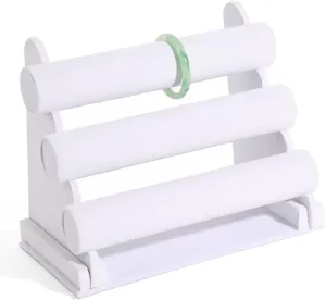 Jewelry Stand Holder (Color : 5) Jewelry Rack 3 Tiers Bracelet Holder, T-Bar Velvet biome apartment five gouge Jewelry Organizer Stand and Display, Detachable Bracelet Display Stand, Jewelry Tree for Watch Organization 