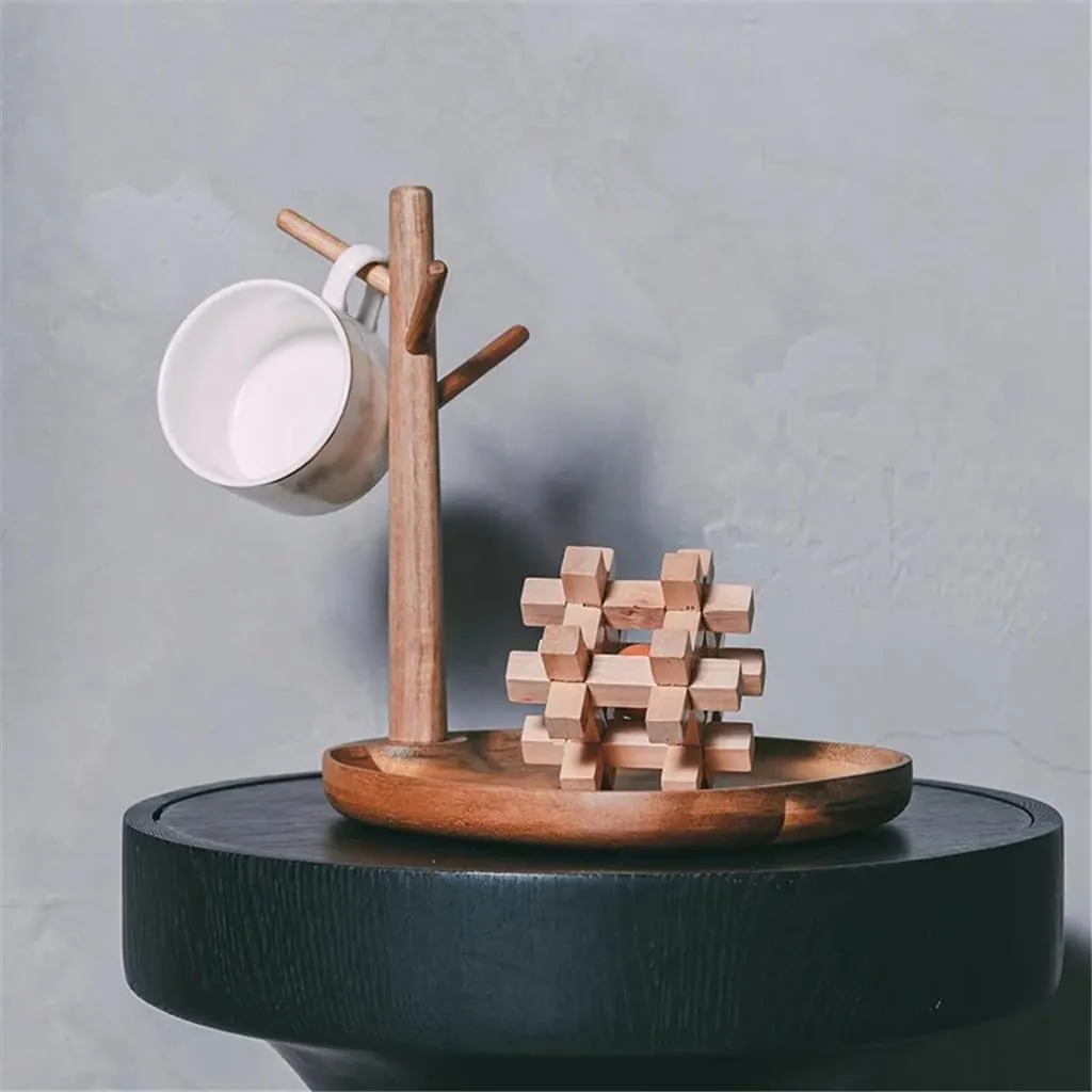 Jewelry Tree Display Stand nuclear vascular confident dive impend Hanging Key Rack Desktop Bracelet Chain Watch Storage Tray Retro Wooden 