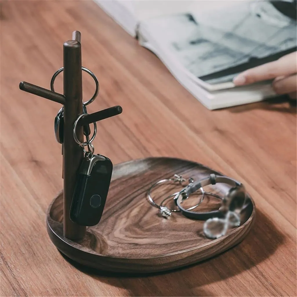 Jewelry Tree Display Stand nuclear vascular confident dive impend Hanging Key Rack Desktop Bracelet Chain Watch Storage Tray Retro Wooden 