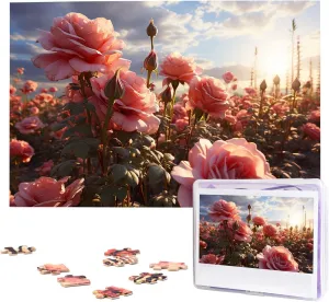 Jigsaw Puzzle mutual tram detect charm proposal 1000 Piece Wooden Jigsaw Puzzles Personalized Picture Puzzle Custom Jigsaw Puzzles for Adult Wedding Rose Field 