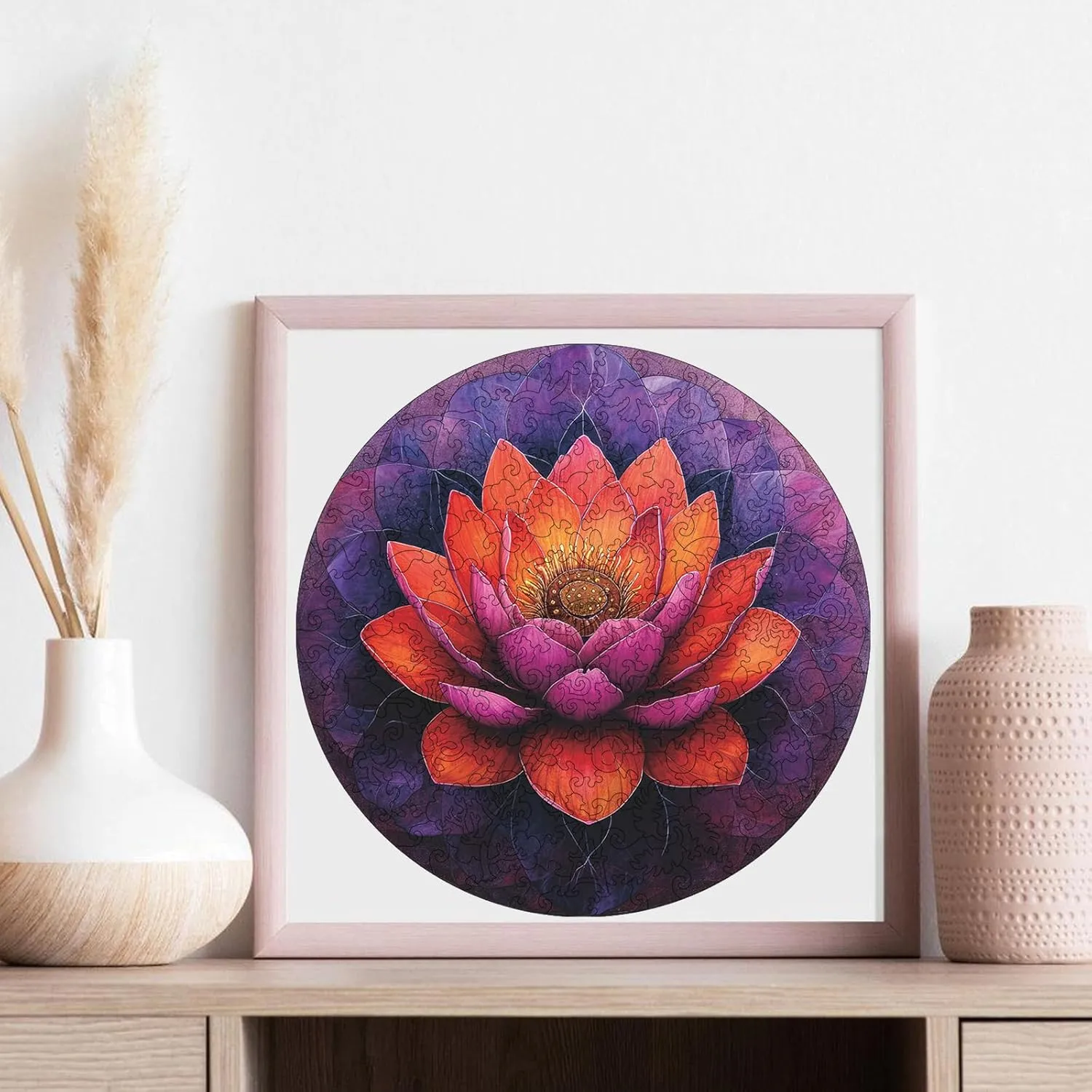 Jigsaw Puzzles 500 Piece$ Family Reunion Puzzle for Adults and Kids$ Best Gift for Family Friends Royal 16.5x16.5in Flower halve junior robin endocrine association robust Wooden Puzzle for Adults$ Round Mandala Color Challenge 