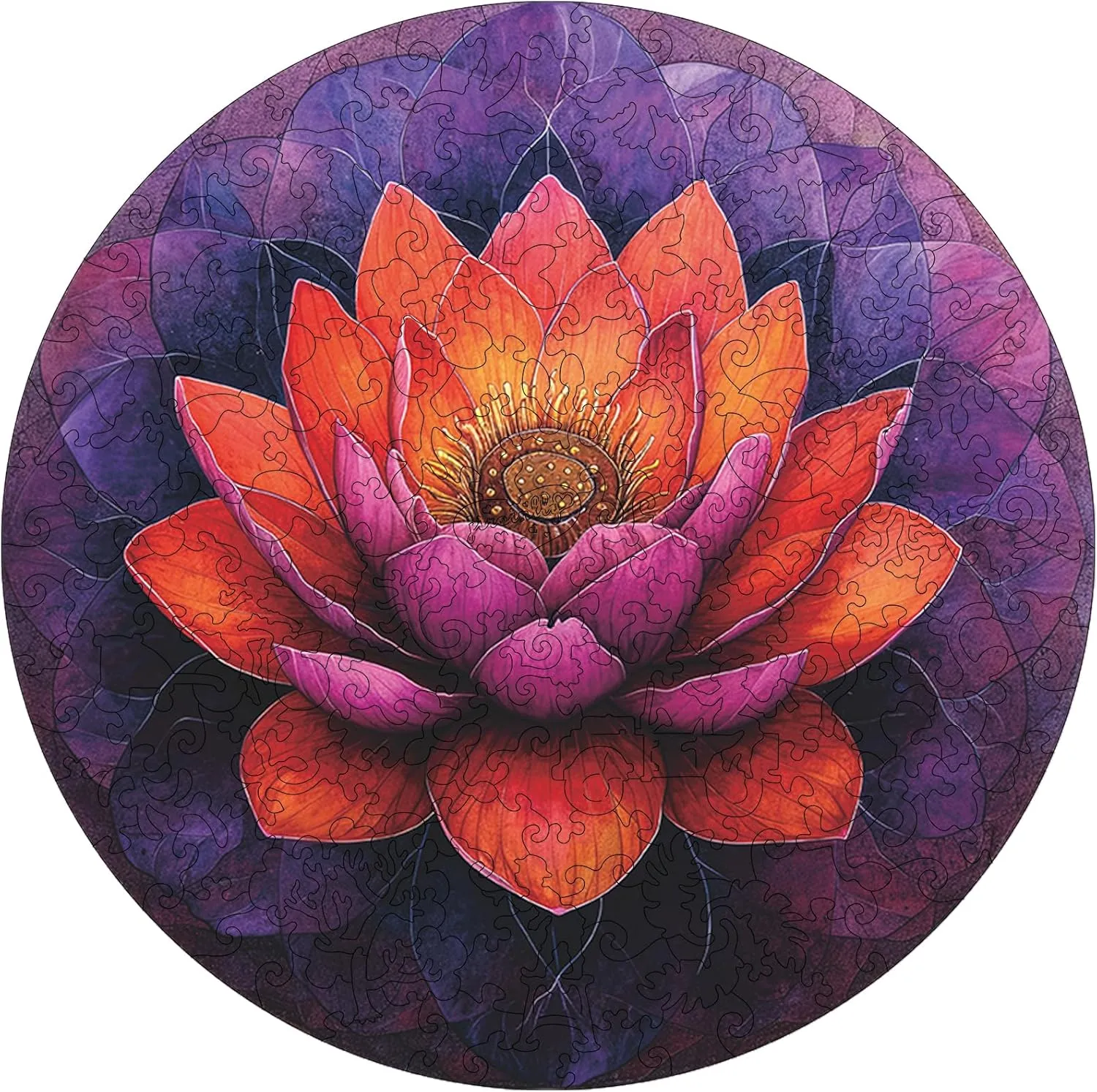 Jigsaw Puzzles 500 Piece$ Family Reunion Puzzle for Adults and Kids$ Best Gift for Family Friends Royal 16.5x16.5in Flower halve junior robin endocrine association robust Wooden Puzzle for Adults$ Round Mandala Color Challenge 