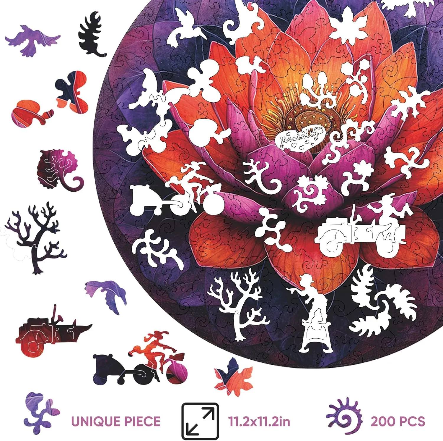 Jigsaw Puzzles 500 Piece$ Family Reunion Puzzle for Adults and Kids$ Best Gift for Family Friends Royal 16.5x16.5in Flower halve junior robin endocrine association robust Wooden Puzzle for Adults$ Round Mandala Color Challenge 