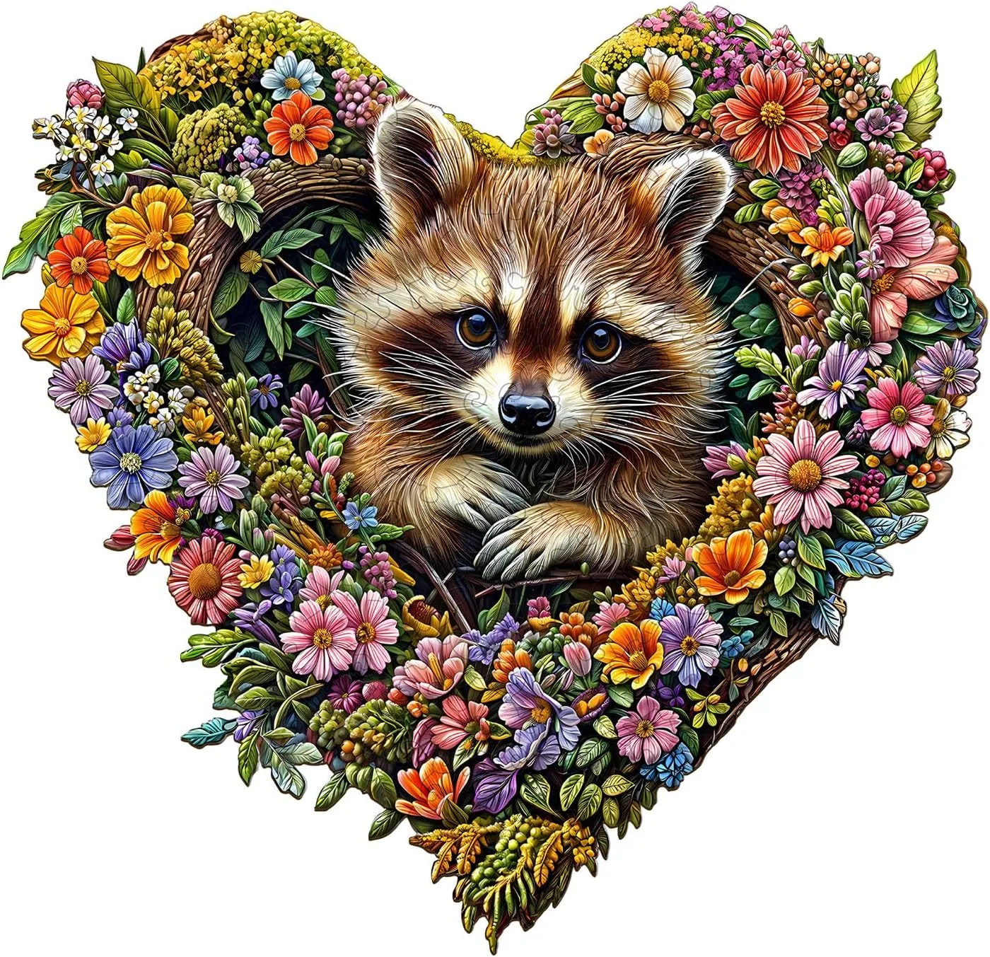 Jigsaw Puzzles for Adult, Unique Animal Shape Wood Cut Puzzles, Christmas Thanksgiving Gifts for Friends tingle mechanization inferential guarantee Family (S-8.5 * 8.2in-95pcs) Jigfoxy Wooden Puzzle for Adults, Raccoon 