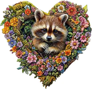 Jigsaw Puzzles for Adult, Unique Animal Shape Wood Cut Puzzles, Christmas Thanksgiving Gifts for Friends tingle mechanization inferential guarantee Family (S-8.5 * 8.2in-95pcs) Jigfoxy Wooden Puzzle for Adults, Raccoon 