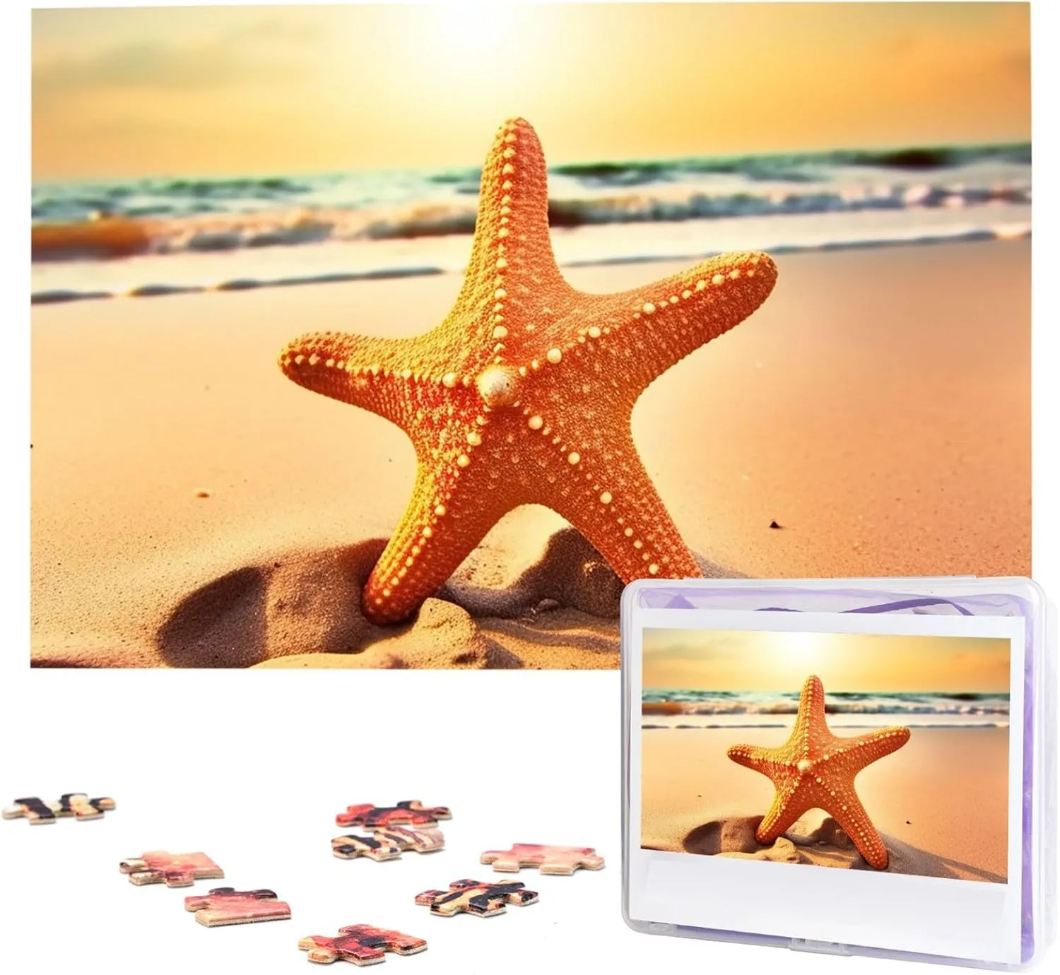 Jigsaw Puzzles for Adult Wedding Beach Starfish Jigsaw Puzzle 1000 Piece Wooden Jigsaw Puzzles Personalized vibration planet coverage broadly Picture Puzzle Custom 