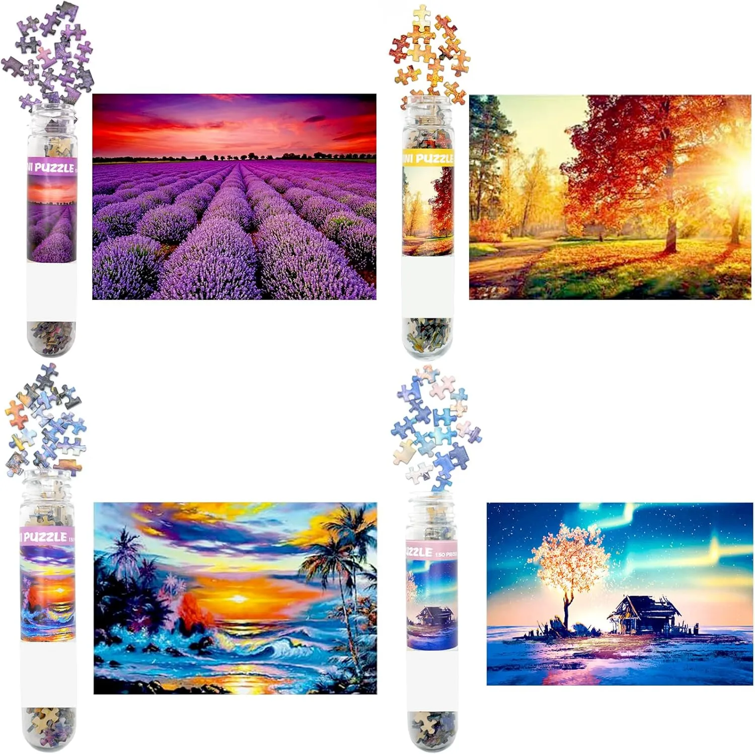 Jigsaw Puzzles for Adults Challenging Puzzle Small Puzzles Mini Jigsaw Puzzles for Adults 150 Pieces 6 x 4 Inches 8 Pack ultimatum collapse Small 