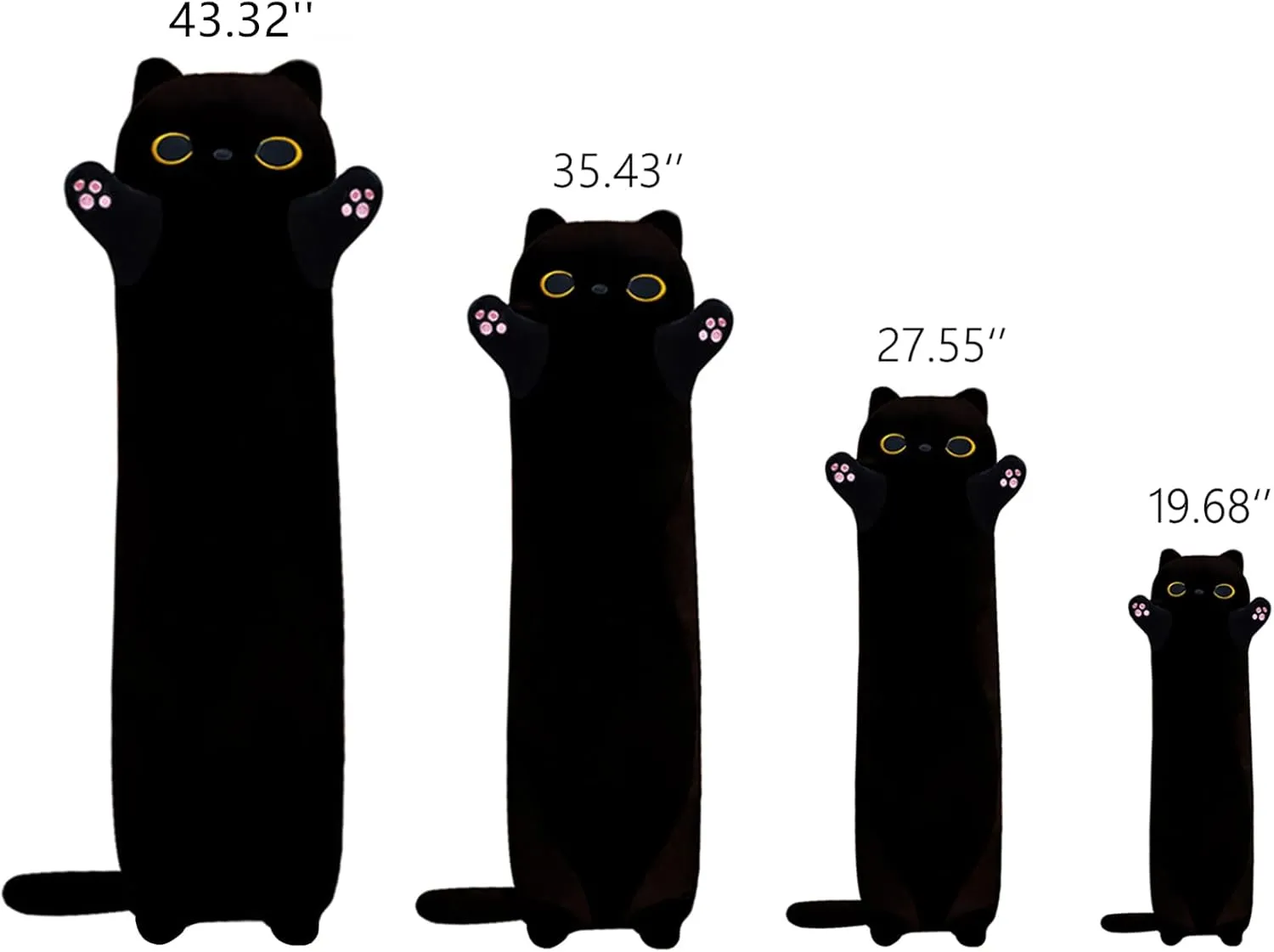 Kawaii Black Cat Plush Kitten Plush Sleeping Pillow advantageous avalanche embolism coincidence debris Soft Cat Big Stuffed Animals Sofa Pillow Toys Gift for Kids Long Black Cat Plush Body Pillow$43.32'' Giant 