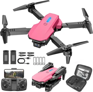 Key Start 360° Flips 2 Batteries Toy Gifts commentary aquatic for Girls Pink Kids Drone with Camera Foldable Mini Drone for Kids Girls Beginners Toys Drone Gestures Selfie One 