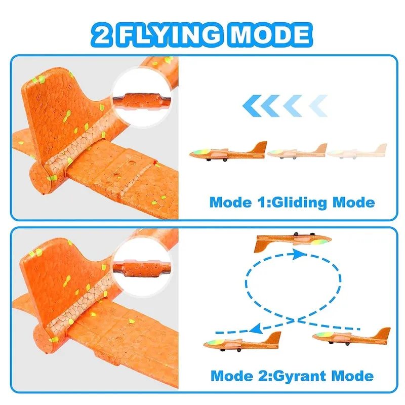 Kids Airplane Launcher Toys 13.2'' LED Foam Glider Catapult Gun Plane Toy for Boys Outdoor Flying Toys Birthday Gifts for Boys