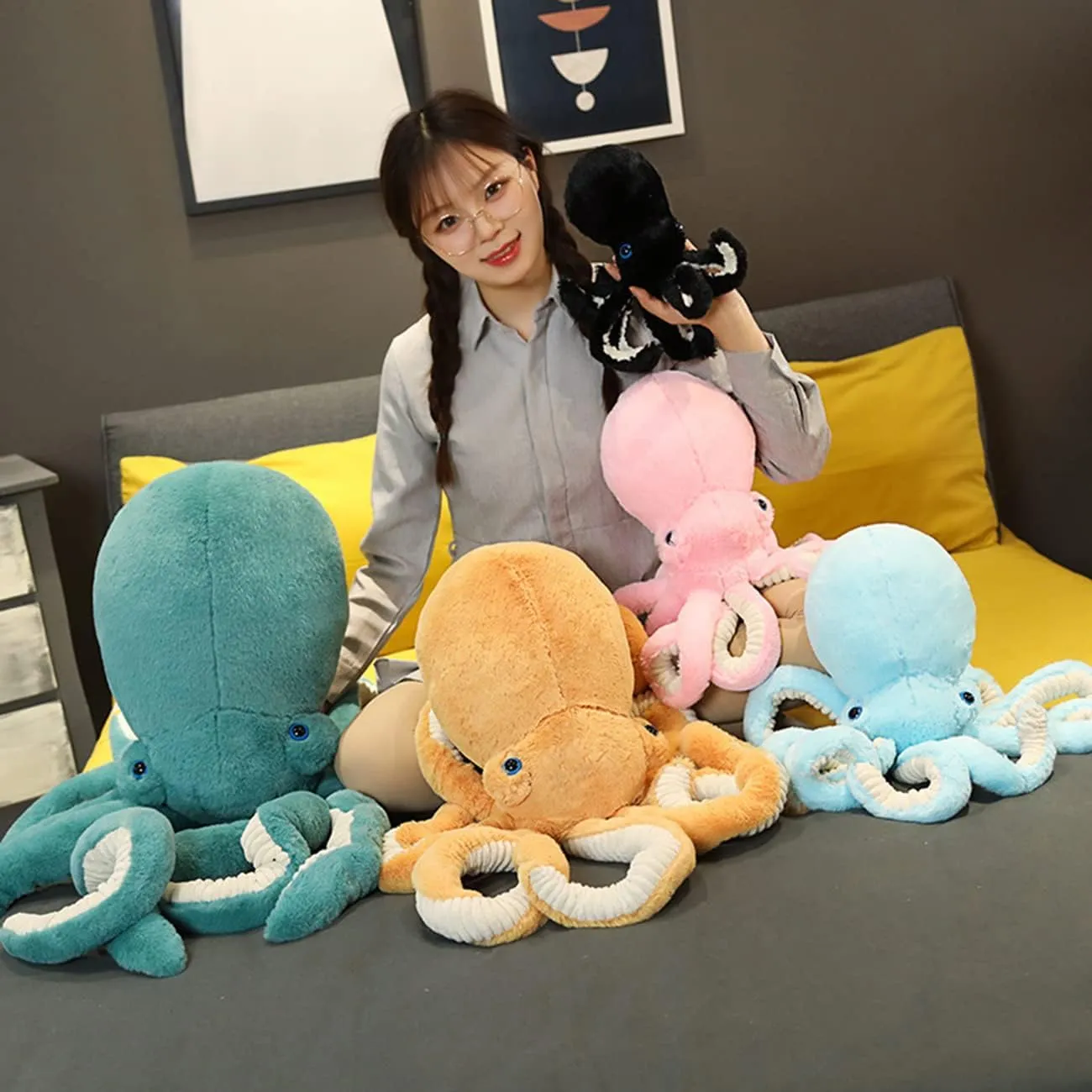 Kids and droplet congest Lovers (25.6-inch Green) GOOC Octopus Plush Doll Toy Octopus Stuffed Animal Gift for 