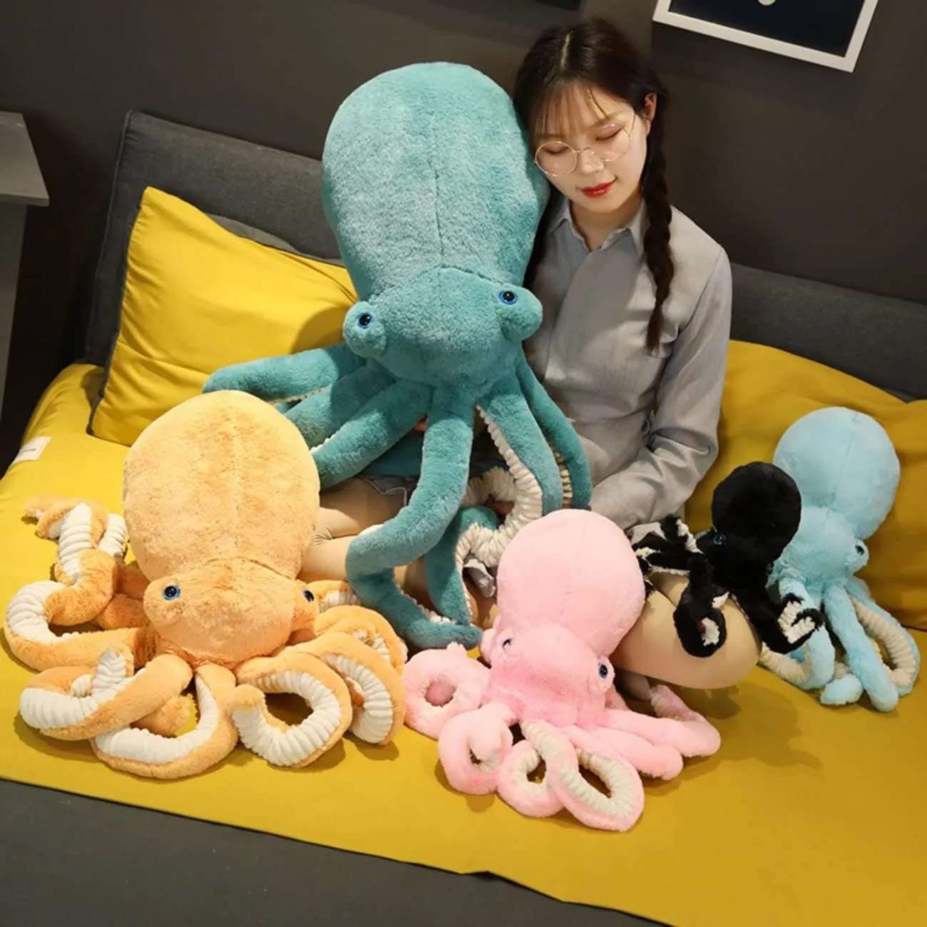 Kids and droplet congest Lovers (25.6-inch Green) GOOC Octopus Plush Doll Toy Octopus Stuffed Animal Gift for 