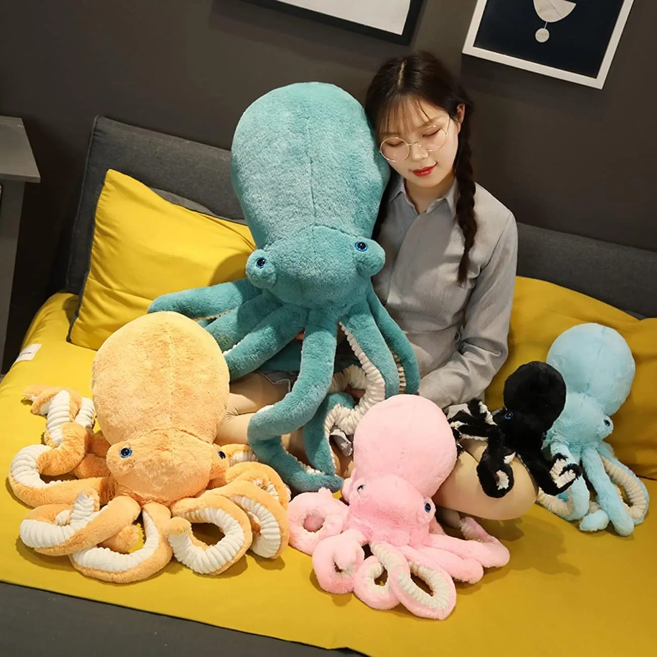 Kids and droplet congest Lovers (25.6-inch Green) GOOC Octopus Plush Doll Toy Octopus Stuffed Animal Gift for 