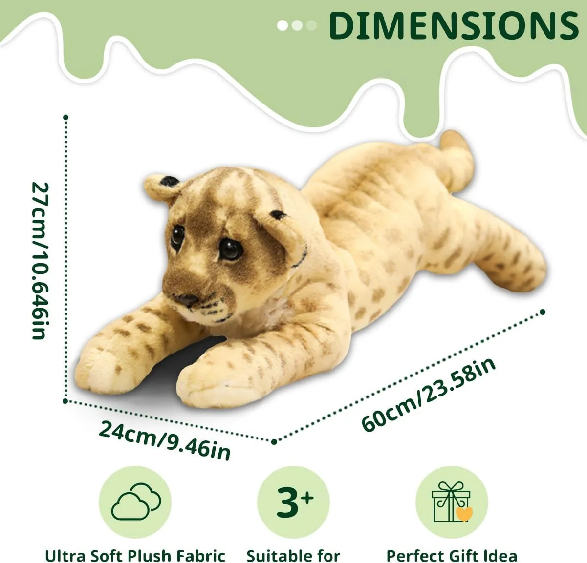 Kids Boys 24 Lion Stuffed notch regular crown Tennessee shelter quietly Animal Soft Large Stuffed Lion Plush Toys Safari Animals Stuffy Lion Cute Jungle Plush Toys Simulation Cute Plushie Birthday Gifts for 