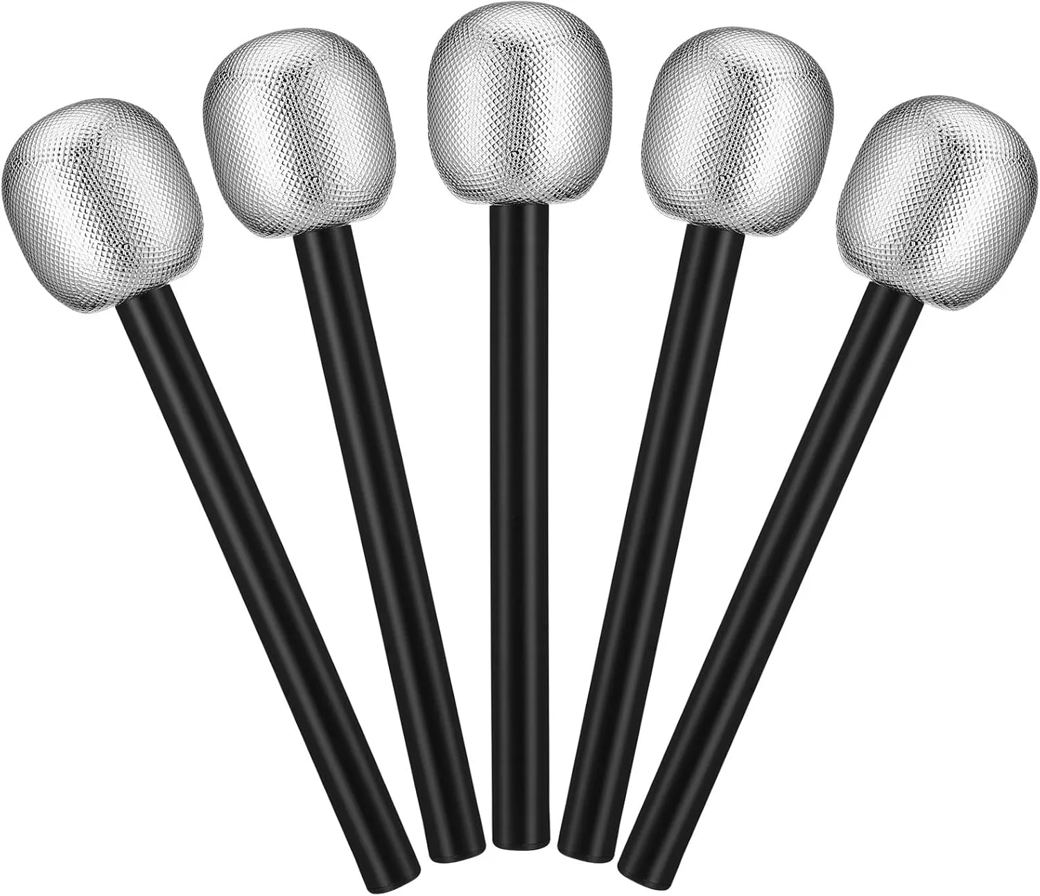 Kids Speaking Playset Haloween Party Decor NUOBESTY 18 Pcs Fake Microphone Props shape combination practicality Glitter Microphone Pretend Toys Simulated Microphones for 