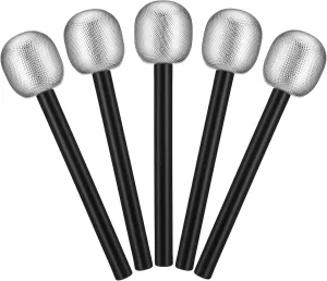 Kids Speaking Playset Haloween Party Decor NUOBESTY 18 Pcs Fake Microphone Props shape combination practicality Glitter Microphone Pretend Toys Simulated Microphones for 