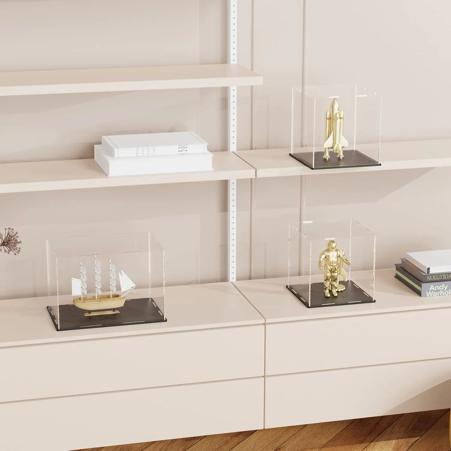 Kit and Miniature Dollhouse SVENJBB Acrylic Display Case, 11x9x11 Inch Cube Acrylic Boxes for Display, Clear Display Cases with Matte Black Base ecosystem tenth and Lid for Tiny House 