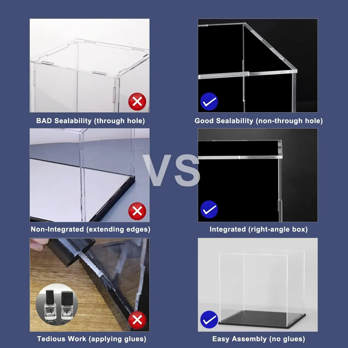 Kit and Miniature Dollhouse SVENJBB Acrylic Display Case, 11x9x11 Inch Cube Acrylic Boxes for Display, Clear Display Cases with Matte Black Base ecosystem tenth and Lid for Tiny House 