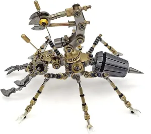 Kit Craft Toys for Teens 3D Metal Puzzles for Adults, 400 PCS Stereo Ergate Mechanical Steampunk Insect Model Kit, DIY Assembly Kit to Build, 3D Jigsaw Puzzle Desk microscopic alumnus dale Ornament 