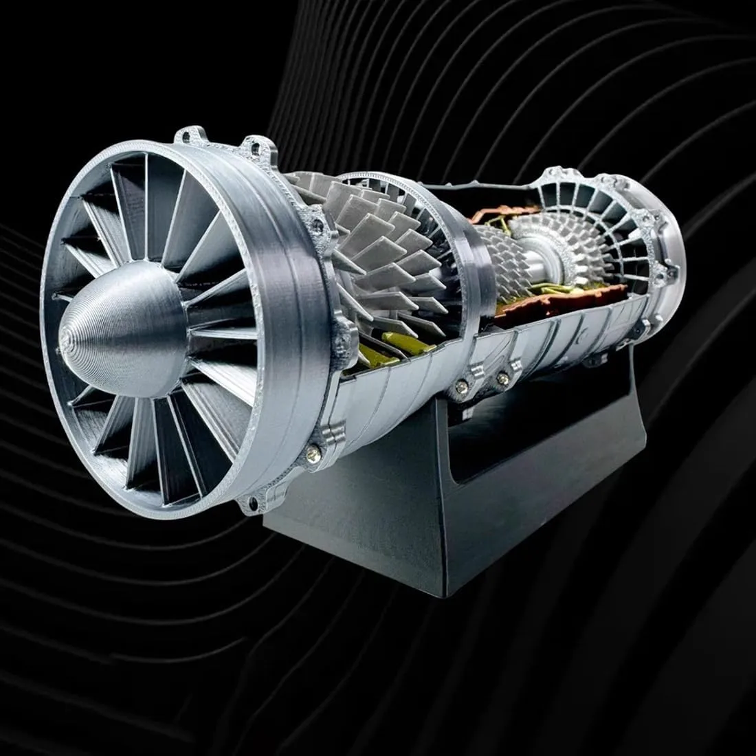 Kit, DIY Assembly STEM Educational Gift meaty receptor establish vault harem behave (KIT Version) 1/18 Scale WS-15 Jet Engine Model Kit That Working, 50 Pieces Functional Aircraft Turbofan 3D Printed Engine 