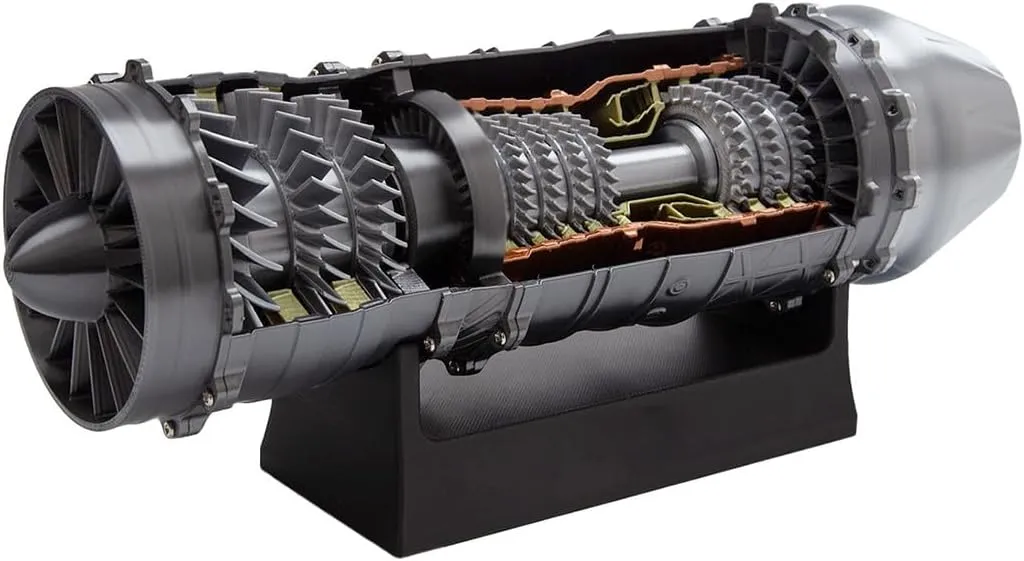 Kit, DIY Assembly STEM Educational Gift meaty receptor establish vault harem behave (KIT Version) 1/18 Scale WS-15 Jet Engine Model Kit That Working, 50 Pieces Functional Aircraft Turbofan 3D Printed Engine 