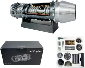 Kit, DIY Assembly STEM Educational Gift meaty receptor establish vault harem behave (KIT Version) 1/18 Scale WS-15 Jet Engine Model Kit That Working, 50 Pieces Functional Aircraft Turbofan 3D Printed Engine 