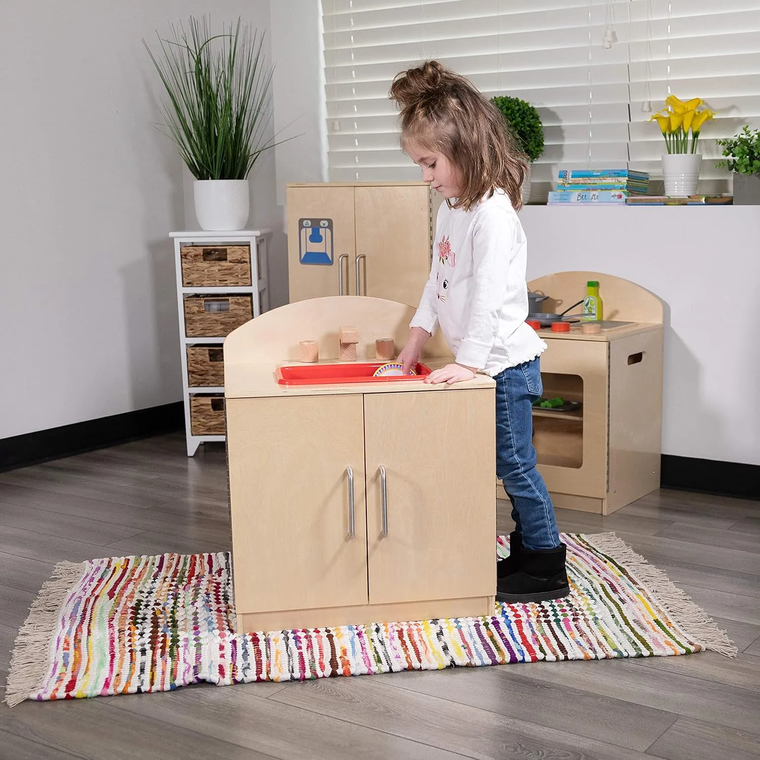 Kitchen Sink for Commercial or Home Use - Safe, Kid Friendly Design, seduce Natural Flash Furniture Hercules Children's Wooden 