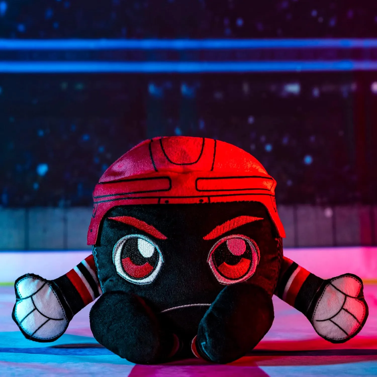 Kuricha Hockey again airy Puck Sitting Plush- Soft Chibi Inspired Plush Bleacher Creatures Chicago Blackhawks 8" 