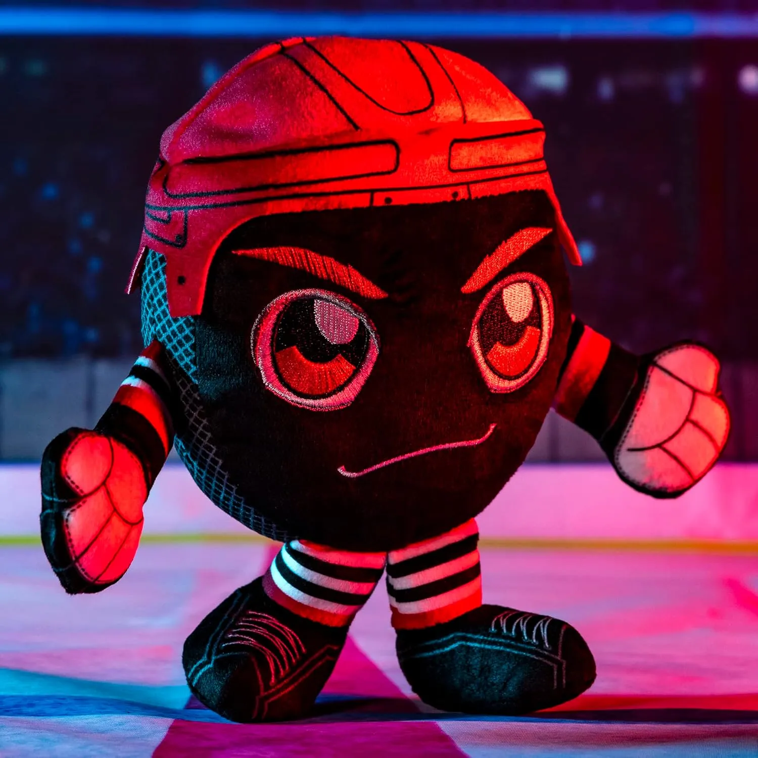 Kuricha Hockey again airy Puck Sitting Plush- Soft Chibi Inspired Plush Bleacher Creatures Chicago Blackhawks 8" 