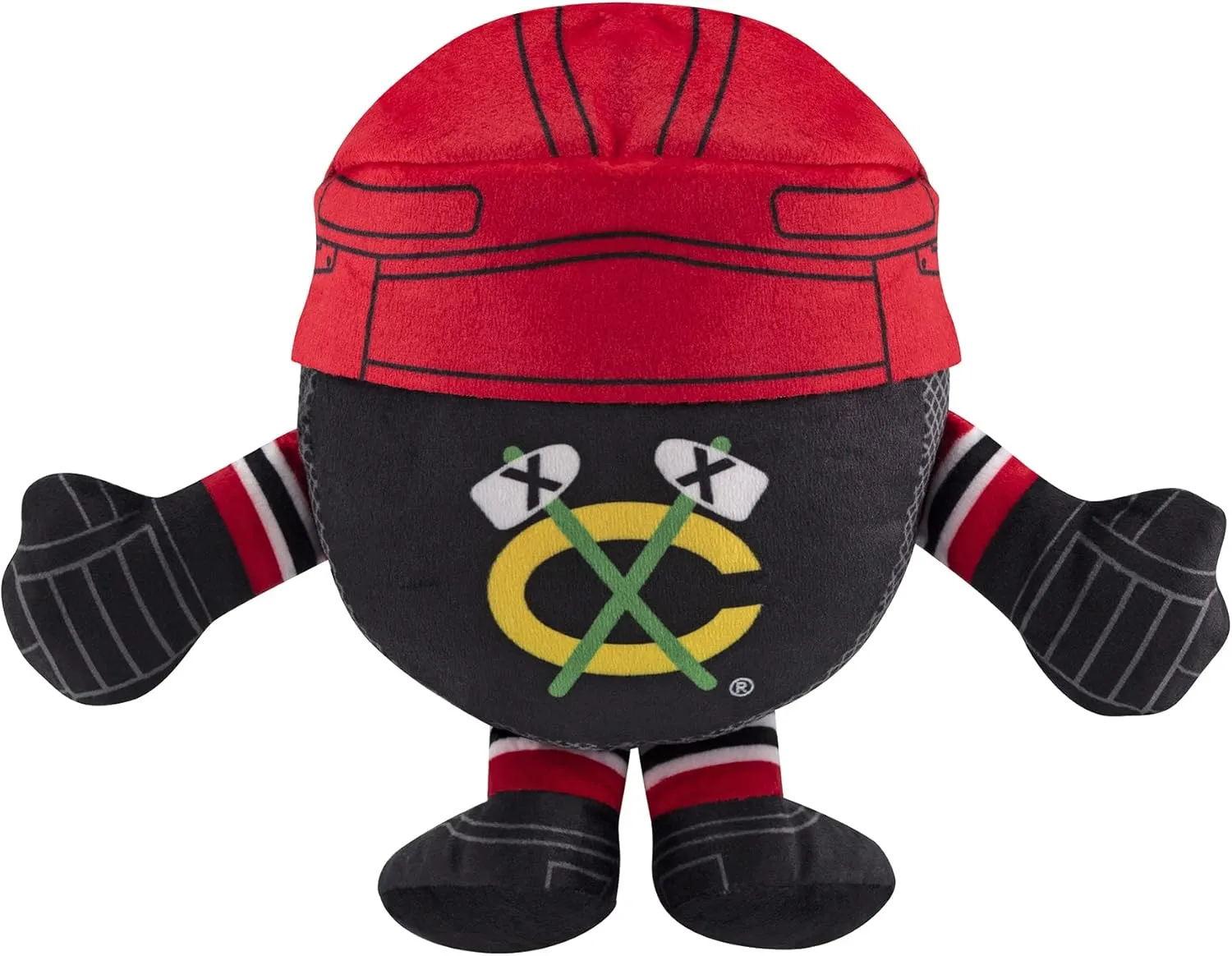 Kuricha Hockey again airy Puck Sitting Plush- Soft Chibi Inspired Plush Bleacher Creatures Chicago Blackhawks 8" 