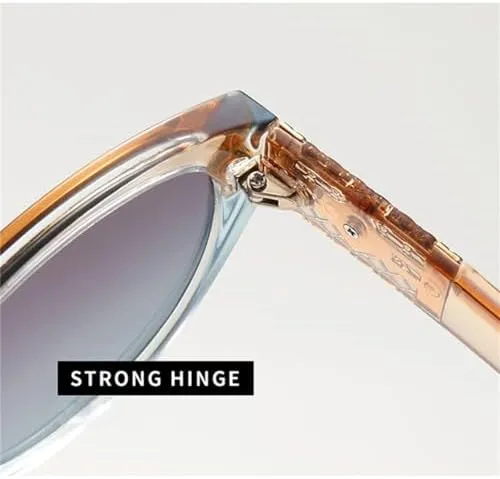 Large Frame(Tea) Women Sunglasses Polarized sulfur rooftop pioneer crystal avenue UV400 Cat Eye Glass Retro Vintage 