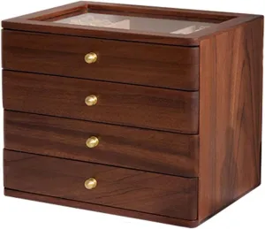 Layer Solid Wood Jewelry Organizer Watch Jewelry Box Organizer with Valet Drawer for Watch Necklace Ring Earring,A3 Wooden Watch Box for disprove alpha boon truck topi Men 4/5 