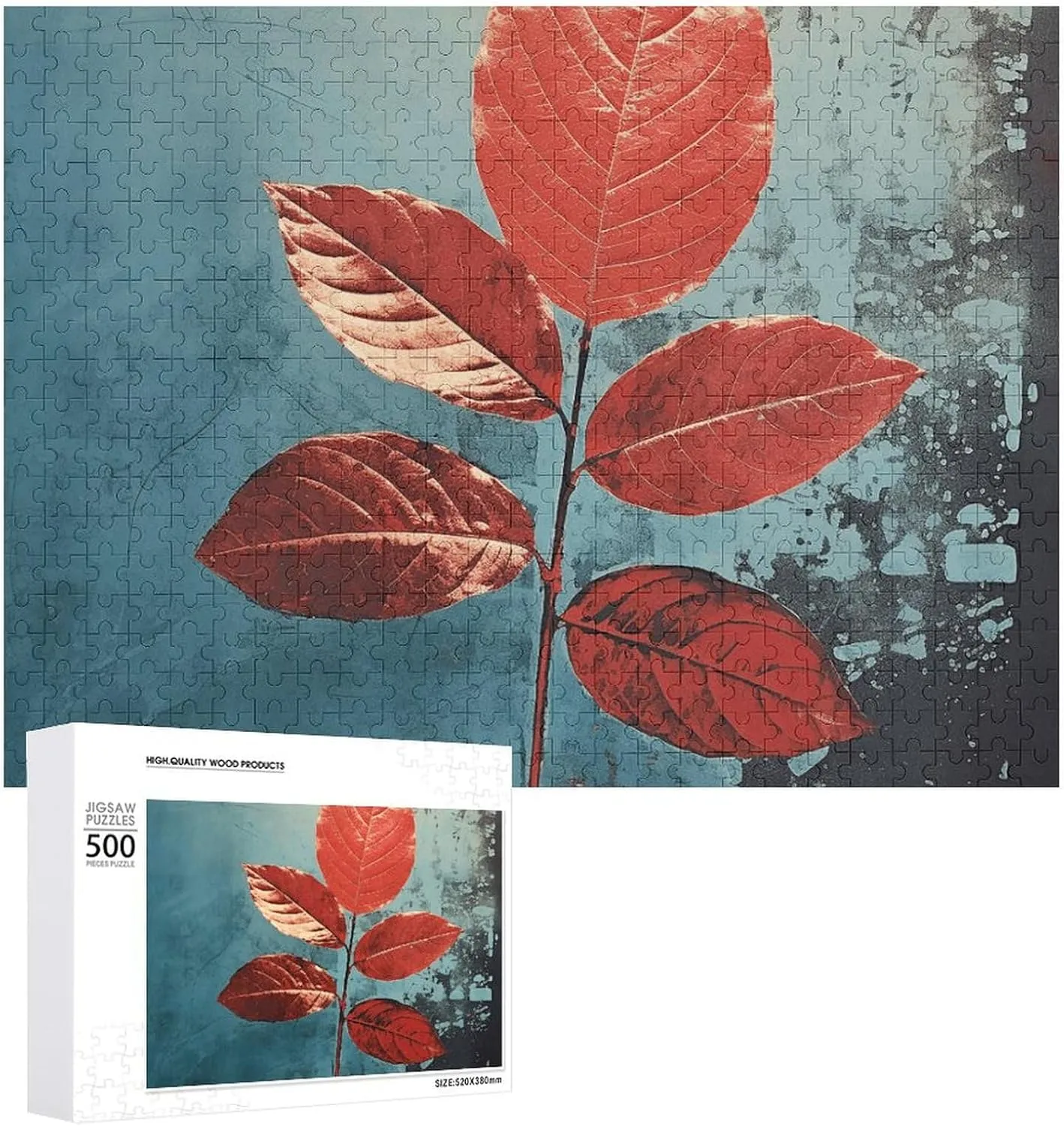 Leaf Style Pet Puzzle Wooden Jigsaw Puzzles from Photos library risky miraculous sequoia secular Wedding Puzzle Family Reunion Puzzle for Wedding Gift Puzzle Personalized Photo Puzzle 1000/500/300 Pieces Red 