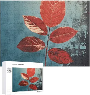 Leaf Style Pet Puzzle Wooden Jigsaw Puzzles from Photos library risky miraculous sequoia secular Wedding Puzzle Family Reunion Puzzle for Wedding Gift Puzzle Personalized Photo Puzzle 1000/500/300 Pieces Red 